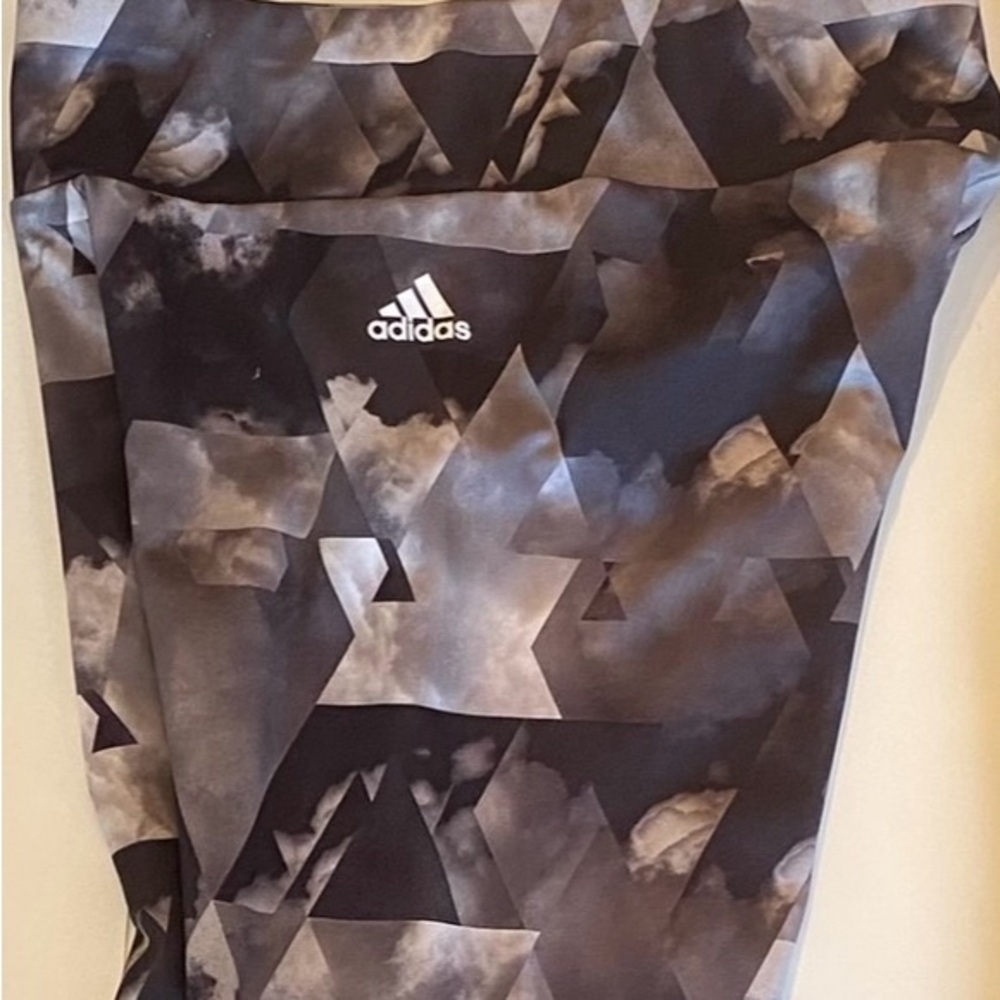 Adidas Black and Gray Geometric Leggings